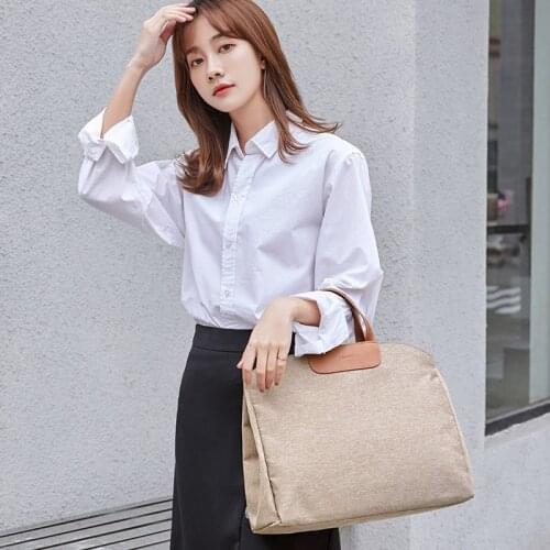 New Fashion Womens Shoulder Computer Bag Diagonal Bag Large-Capacity Leisure Business Portable Briefcase Document Bag
