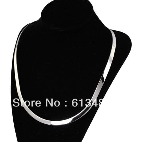 Wholesale\&Retail New Fashion Noble Silver Color 316L Stainless Steel Torques Necklace Jewelry For Women