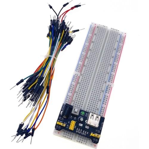 Original 3.3V/5V MB102 Breadboard power module+MB-102 830 points Solderless Prototype Bread board kit +65 Flexible jumper wires