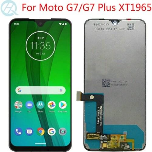Original G7 Display For Motorola G7 Plus LCD With Frame 6.2" Moto G7 XT1962 Display LCD Touch Screen Glass Panel Assembly