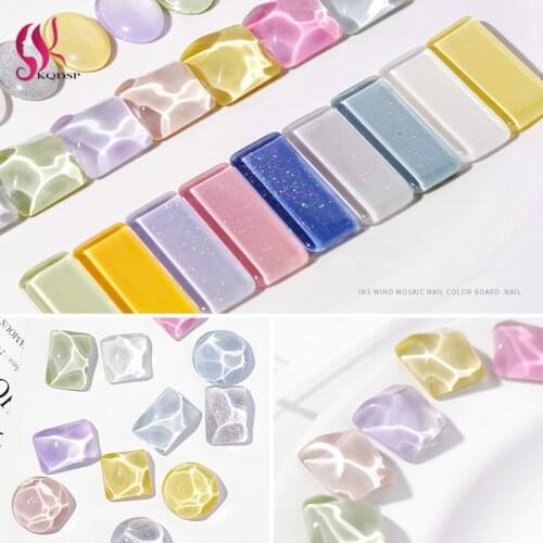 40Pcs Transparent Glass Nail Art Display For Showing Gel Polish Designs Nail Color Board Tips Card Japanese Style Manicure Tools