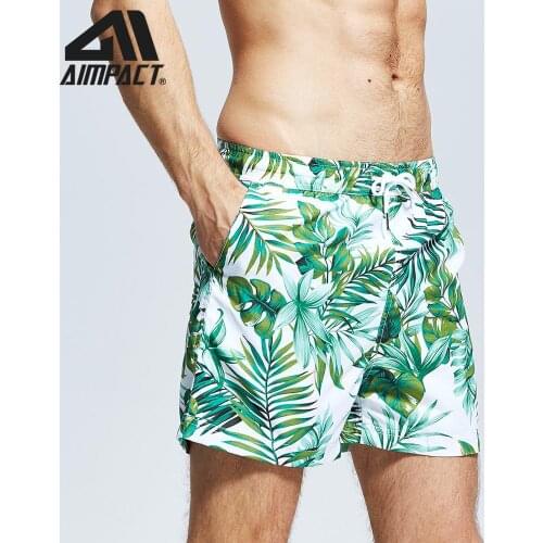 Men Women Swim Shorts Hawaiian Holiday Print Quick Dry Swim Trunks Boardshorts Surf Beach Trunks Male Hybird Shorts By AIMPACT
