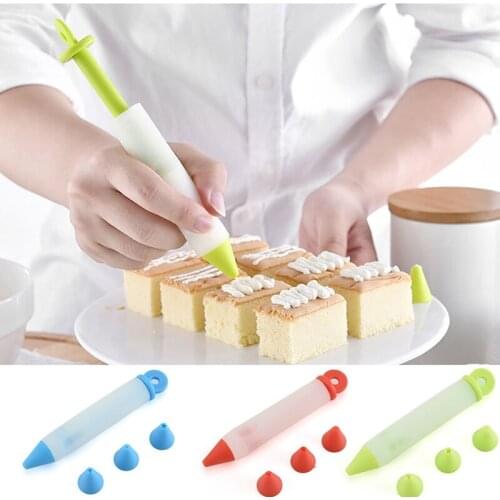 Silicone Food Writing Pen Chocolate Decorating tools Cake Mold Cream cup cookie Icing Piping Pastry Nozzles kitchen accessories