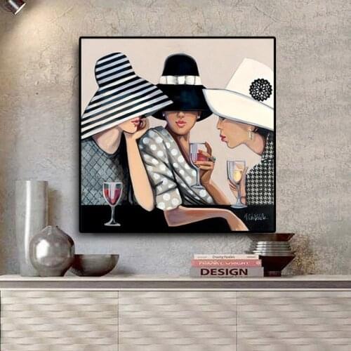 Scandinavian Elegant Women Portrait Canvas Painting Posters and Prints Wall Art Pictures for Home Decor (No Frame)