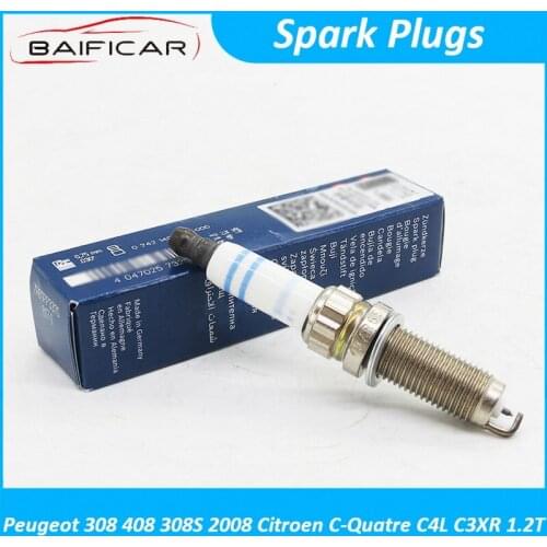 Baificar Brand New Quality Spark Plugs 4PCS Iraurita Plug For Peugeot 308 408 308S 2008 Citroen C-Quatre C4L C3XR 1.2T