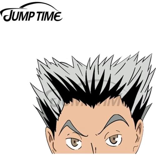 Jump Time 13 x 8.6cm For Bokuto Anime Peeker Car Stickers Cartoon Motorcycle Refrigerator Decal Windshield Waterproof Graphics
