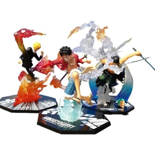 Japan Anime Figure Monkey D Luffy Portgas D Ace Roronoa Zoro Vinsmoke Sanji Figurine Action Ver. Finished Goods Model