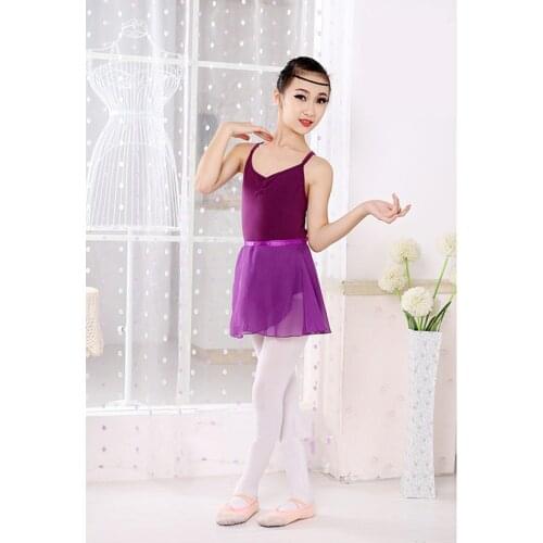 Girls Children Chiffon Dance Skirt Ballet Tutu Gymnastics Skate Wrap Skirt Girls Basic Practice Ballet Skirt