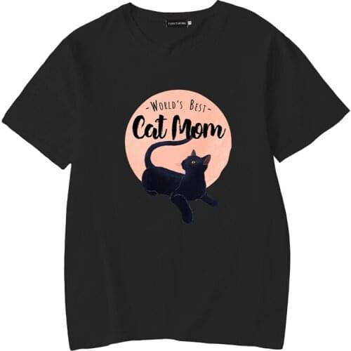 CAT MOM Letter Print T Shirt Women Short Sleeve O Neck Loose Tshirt 2021 Summer Women Tee Shirt Tops Camisetas Mujer