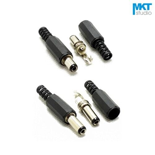 10Pcs Free Shipping Sample Solder Type 5.5mm*2.5mm DC Power Plug Header For Power Socket L=4.5mm/9mm