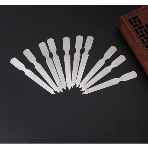 10pcs Dual Sided Stainless Steel Metal Nail Art File Manicure Pedicure Tool