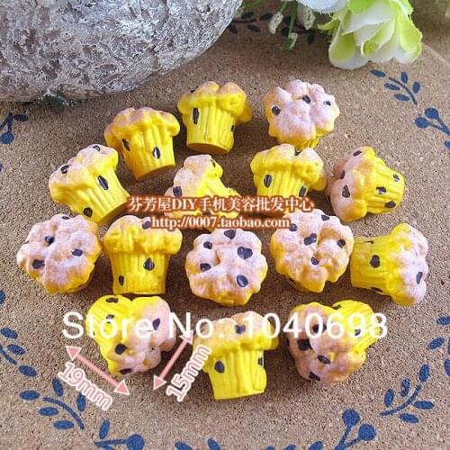 10pcs/lot flat back resin kawaii Caramel cupcakes 19*15mm mixed kawaii cabochon home decorations