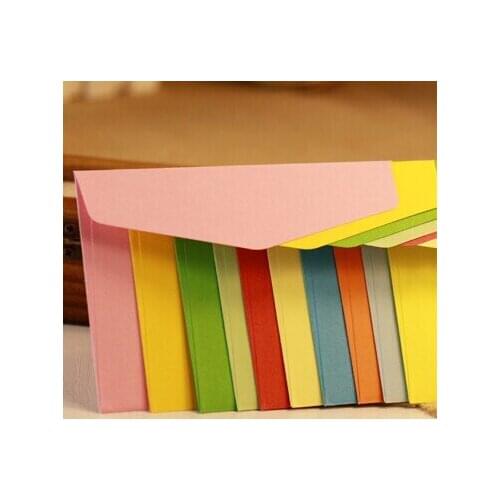 100 pcs /set Candy colors Size 22x11cm ordinary paper gift window envelopes 10 colors