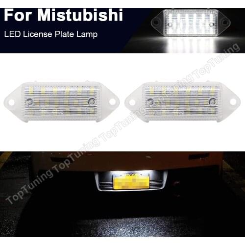 2PCS Car Rear LED License Number Plate Light Lamps For Mitsubishi Lancer 2003-2017 Lancer Evolution X 2007-2016 White