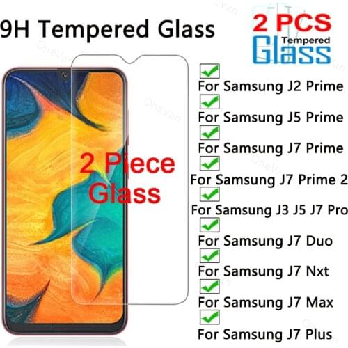 2 Pcs Tempered Glass for Samsung J2 Prime J5 Prime J7 Prime Hard Glass Phone Front Glass for Galaxy J3 J5 J7 Pro J7 Duo Nxt Max