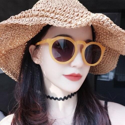2021 Vintage Fashion Round Woman Sunglasses Men Classic Trend Plastic Sun Glasses Luxury Brand Design Eyewear Frame Uv400