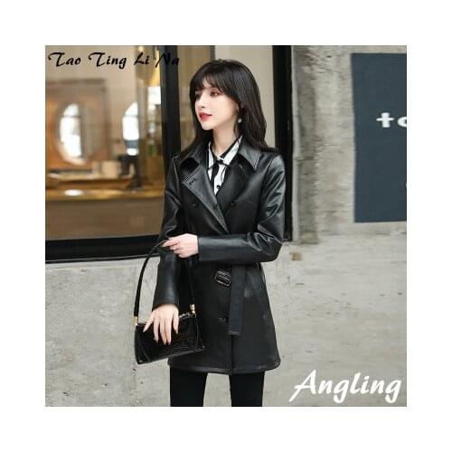 2021 Women Spring Genuine Real Sheep Leather Jacket R3