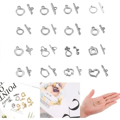 3set/lot 16 Style Stainless Steel OT Clasps Connectors for DIY Bracelet Necklace Jewelry Findings Making Supplies Accessories