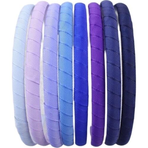 60pcs/lot 9 mm Colored Ribbon Covered headband Hairbands, Girls Boutique Headbands,kids Hair Accessories