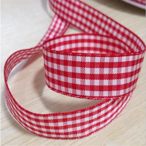 9 16 25 38 mm Width 100% polyester red Plaid Ribbons scottish Gift hair bows Tartan Ribbon A033