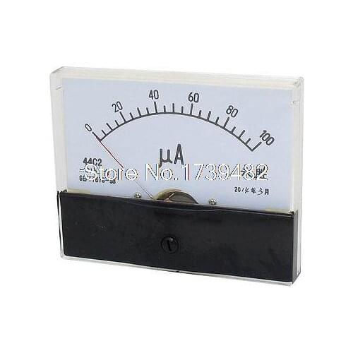 44C2 DC 0 to 100uA Class 1.5 Accuracy Panel Analog Ammeter Ampere Meter