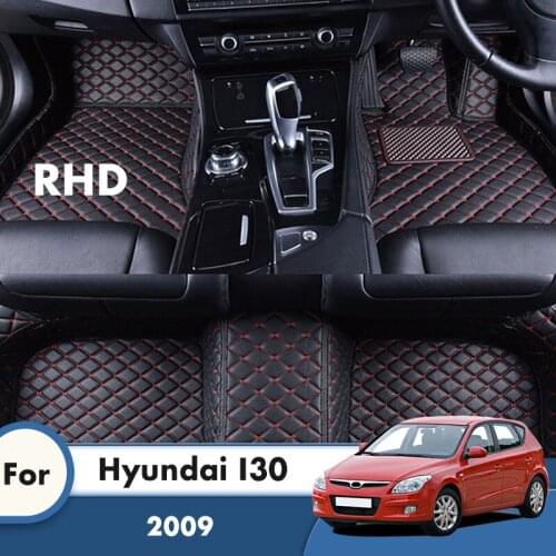 RHD Custom Car Floor Mats For Hyundai I30 2009 Auto Styling Foot Pads Car Accessories Interior Leather Waterproof Carpet Cover