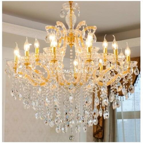 Free Shipping Iron & Crystal Chandelier Modern LED Chandeliers Pendant Lamp Hanging Light for Living Dining Room Home Decoration