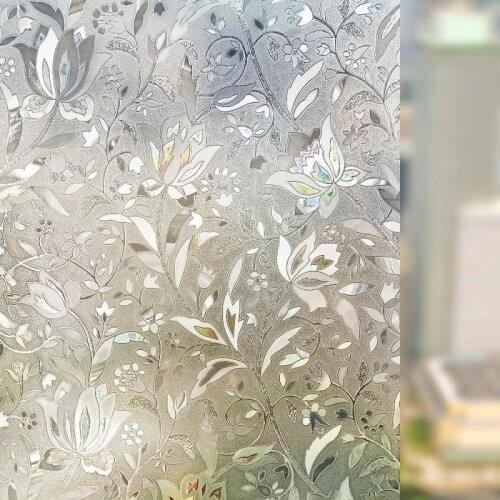Decorative Privacy Window Adhesive Film Window Sticker Decals Waterproof Sun Protection Sliding Door Bathroom Window Film