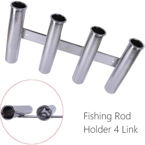 Boat Fishing 4 Links Rod Holder Stainless Steel Vertical Multi-use Fishing Rod Holder 4 Tube Rack For Boat Yacht accessorties