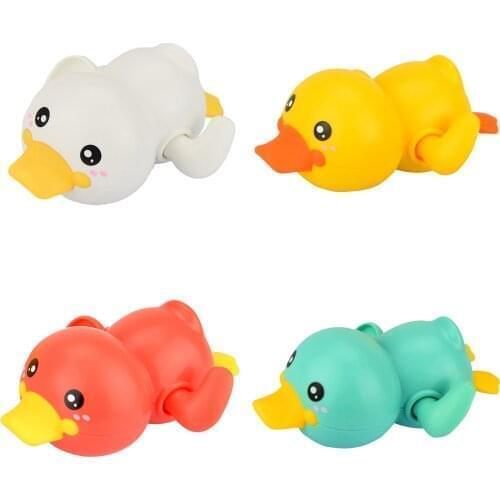 Baby Bath Toys Cute Wind-up Clockwork Duck Swimming Water Playing Toy Summer Bathroom Bathtub Toys For Infant Gift