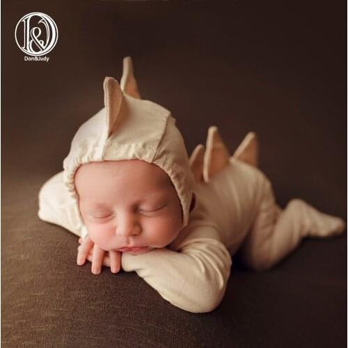 Don&Judy New 2019 Newborn Photography Props Infant Costume Outfit +Hat Photo Shooting Soft Cute Romper Baby Photography Prop