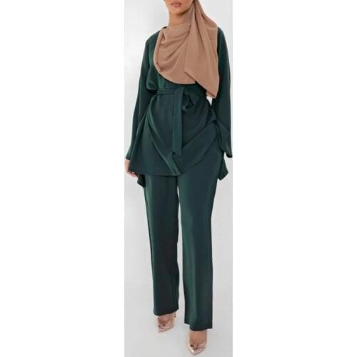 Dubai Abaya Turkey Muslim 2 Piece Sets Islam Clothing Abayas for Women Robe Femme De Moda Musulman Ensembles Prayer Garment