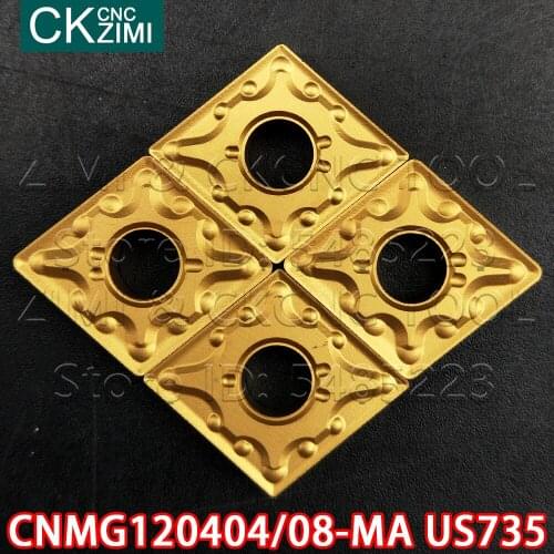 CNMG120404-MA US735 CNMG120408-MA US735 carbide inserts cutting wood turning blade tools CNC Metal lathe holder CNMG for steel