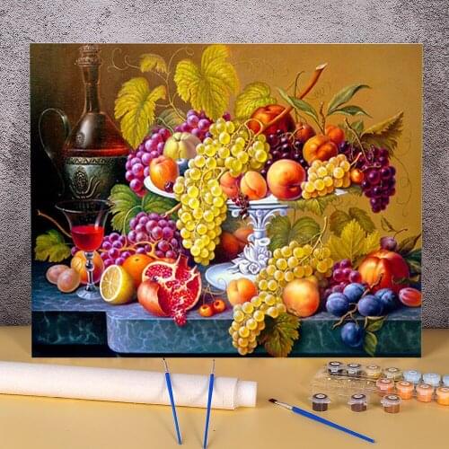 Fruit Coloring By Numbers Painting Package Acrylic Paints 50*70 Boards By Numbers Decoration For Adults For Drawing Art