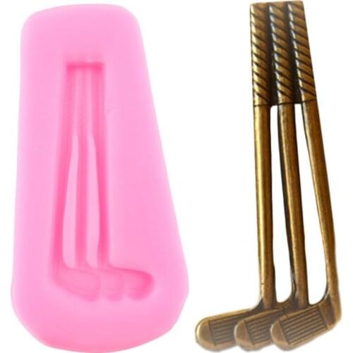 Golf Club Silicone Molds Relief Cake Border Fondant Mold DIY Party Cake Decorating Tools Chocolate Gumpaste Moulds Candy Mould