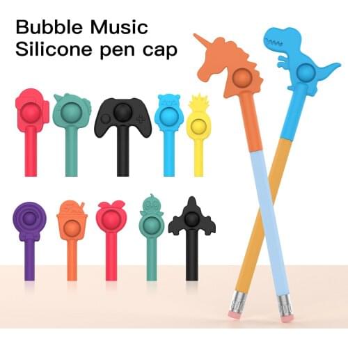 Cute Pen Cap Stretch Decompression Toys for Children Adult Push Bubble Fidget Toys Anti Stress Relief Toys Gift