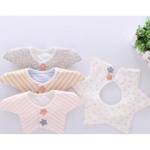 360 Degree Baby Bibs Rotating Double Snap Fashion Lovely Flower Pattern Dot Star Cute Bibs Girls Boys Feeding Bib Infant Towels