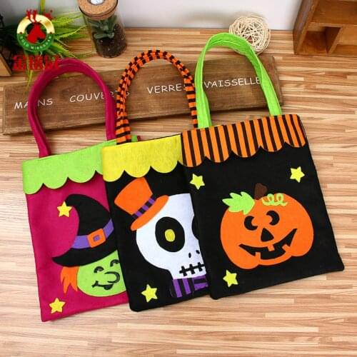 Creative Halloween Cookie Candy Gift Bag Prop Treat or Trick Kids Pumpkin Doll Jar Box Storage Pouch Buckets Home Party Supplies