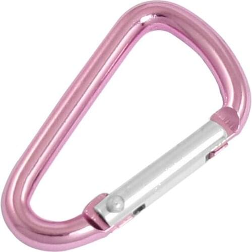 MUMIAN Pink aluminum alloy D-shape spring-loaded gate closure carabiner