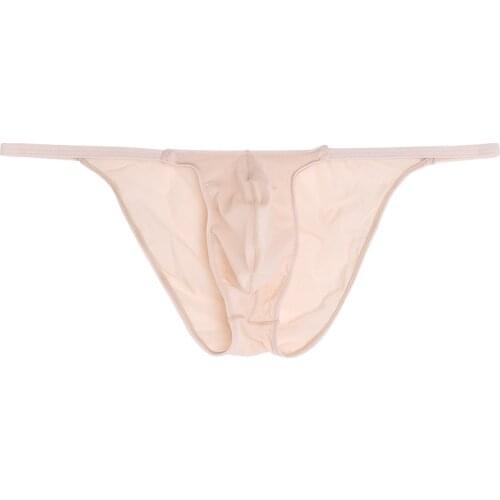 Mens Sexy Low Rise Breathable Bikini Briefs Enlarge Pouch G-String Thongs Cotton Sexy Gay Jockstrap Cotton Male Panties 2021