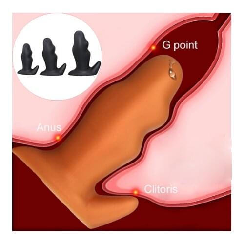 Soft Silicone Big Anal Plug Double Stimulation Dildo Butt Plug Prostate Massage Anal Dilator Vaginal Masturbation Female Sex Toy