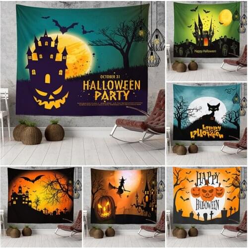 Horror Ghost Pumpkin Tapestry Halloween Party Supplies Home Decor Wall Hanging Home Decor Wall Blanket Decoration for Bedroom