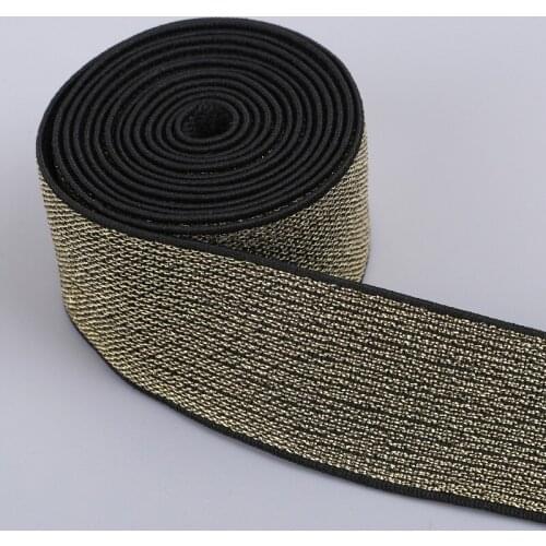 2 Meters/Lot Metallic Gold Thread Nylon Elastic Bands DIY Webbing Apparel Bags Leggings Sewing Accessories 2CM/3CM