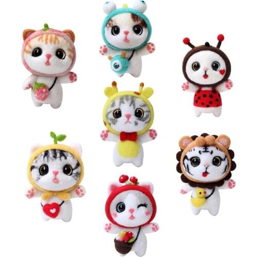 Nonvor Non-Finished DIY Cute Doll Pets Custom Wool Felting Mat Fabric Supplies Needle Package Set Animal Handmade Suit Starter