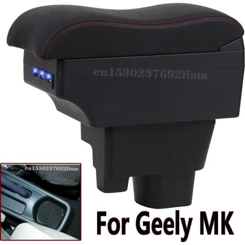 For Geely MK armrest box central Store content Storage box King kong armrest box with cup holder ashtray USB interface