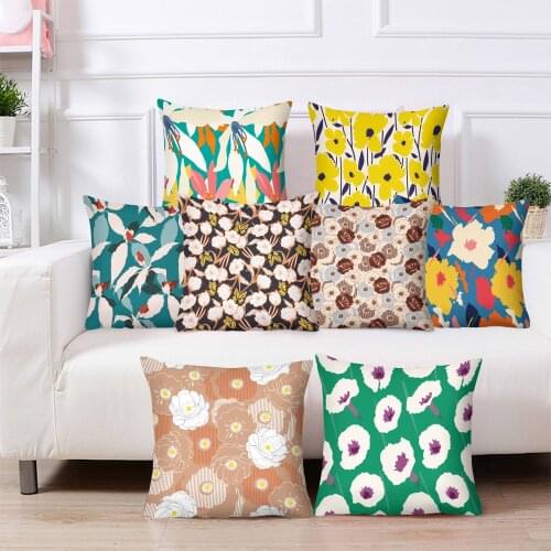 Flowers Pillow Simplicity Plant Pillow Cover Home Decor Cushion Cover Printing Car Pillow Cases 45x45cm Sofa Decorative Pillows