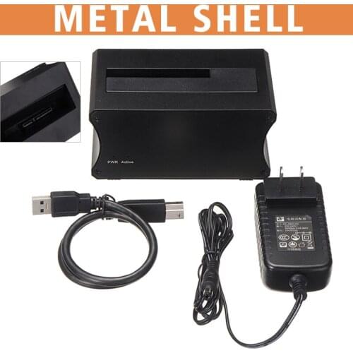 Pohiks 1pc Multi-functional Mobile Hard Disk Base Box Durable USB External Card Reader Dual Hards Disks Drive Docking Station