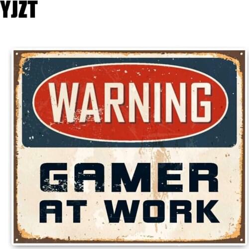 YJZT 10.9*13.1CM Warning Sign Gamer At Work Accessories Car Stickers C30-0175