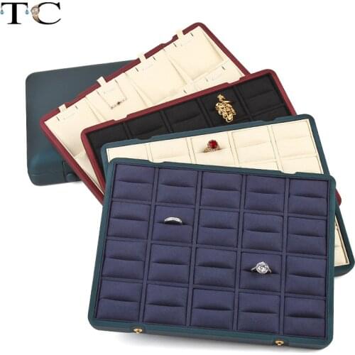 Jewelry Box Storage Organizer Tray for Rings Earrings Necklaces Bracelets Plate Jewellery Display Stand Case 24.5*19*5.5cm