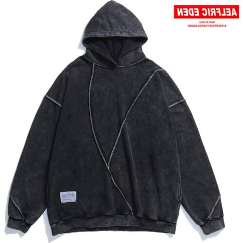 Hip Hop Washed Hoodies Men Autumn Streetwear Fleece Pullover Oversize 2021 loose Harajuku Casual Hoodie Sweatshirt
